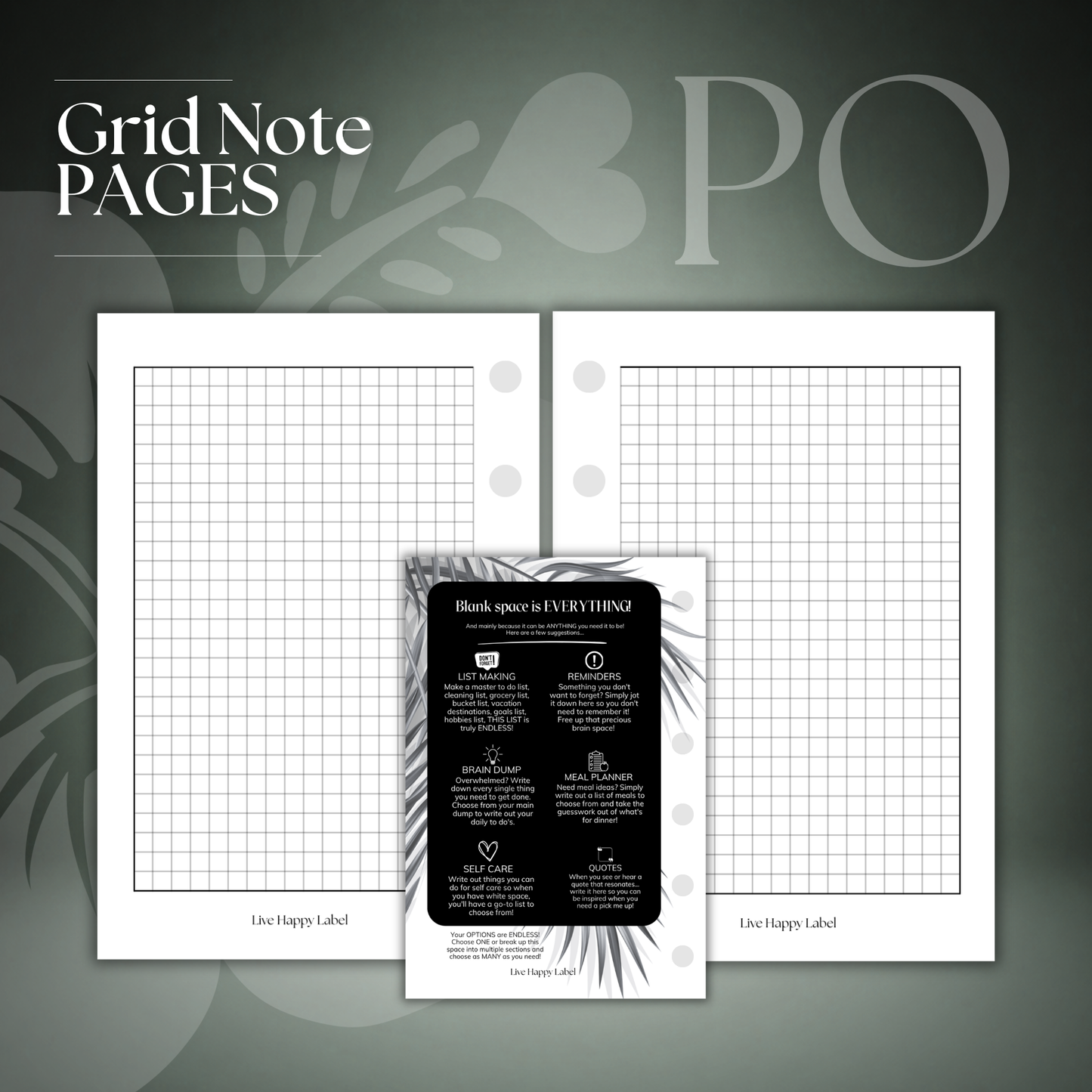 Grid Note Pages | Pocket 6-Hole Ringbound