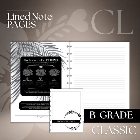 Lined Note Pages | Classic 9-Hole Discbound (B-GRADE)