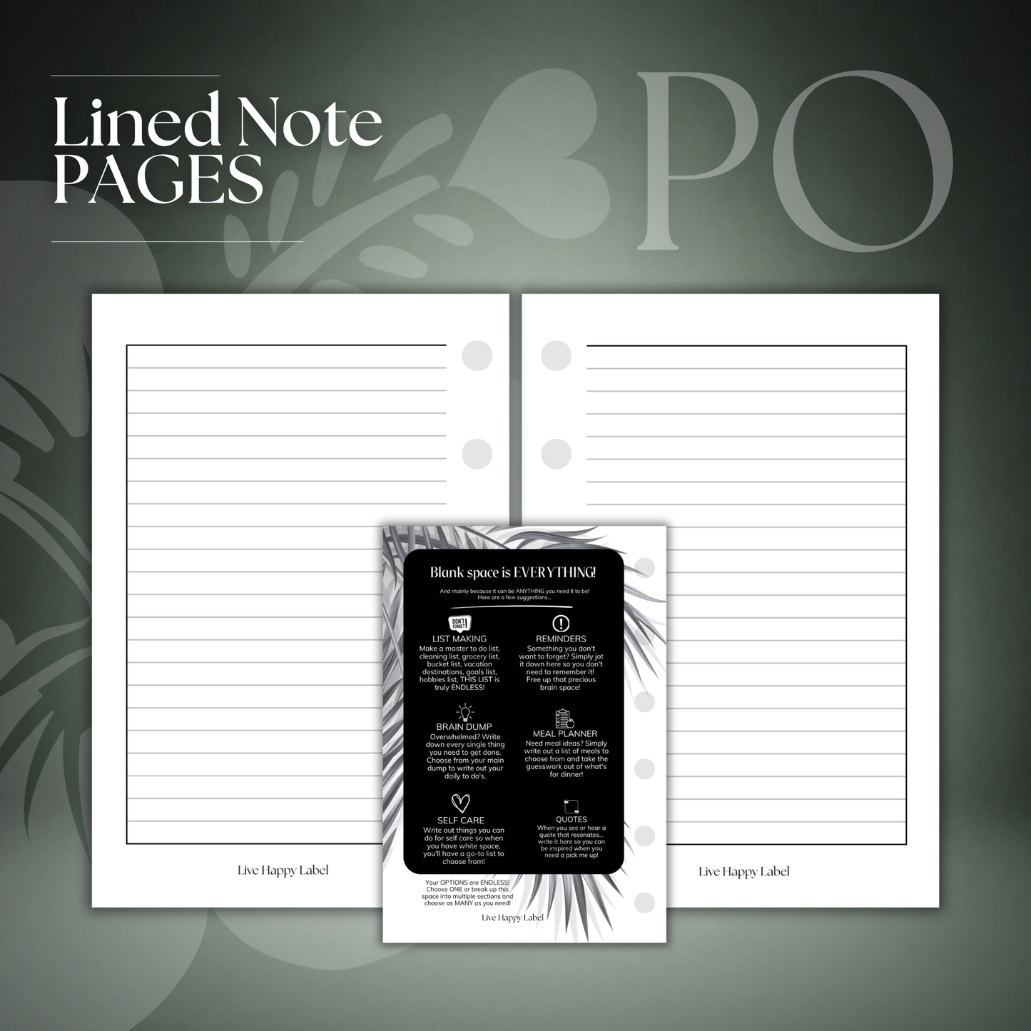 Lined Note Pages | Pocket 6-Hole Ringbound