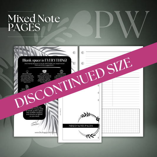 Mixed Note Pages | Personal Wide 6-Hole Ringbound