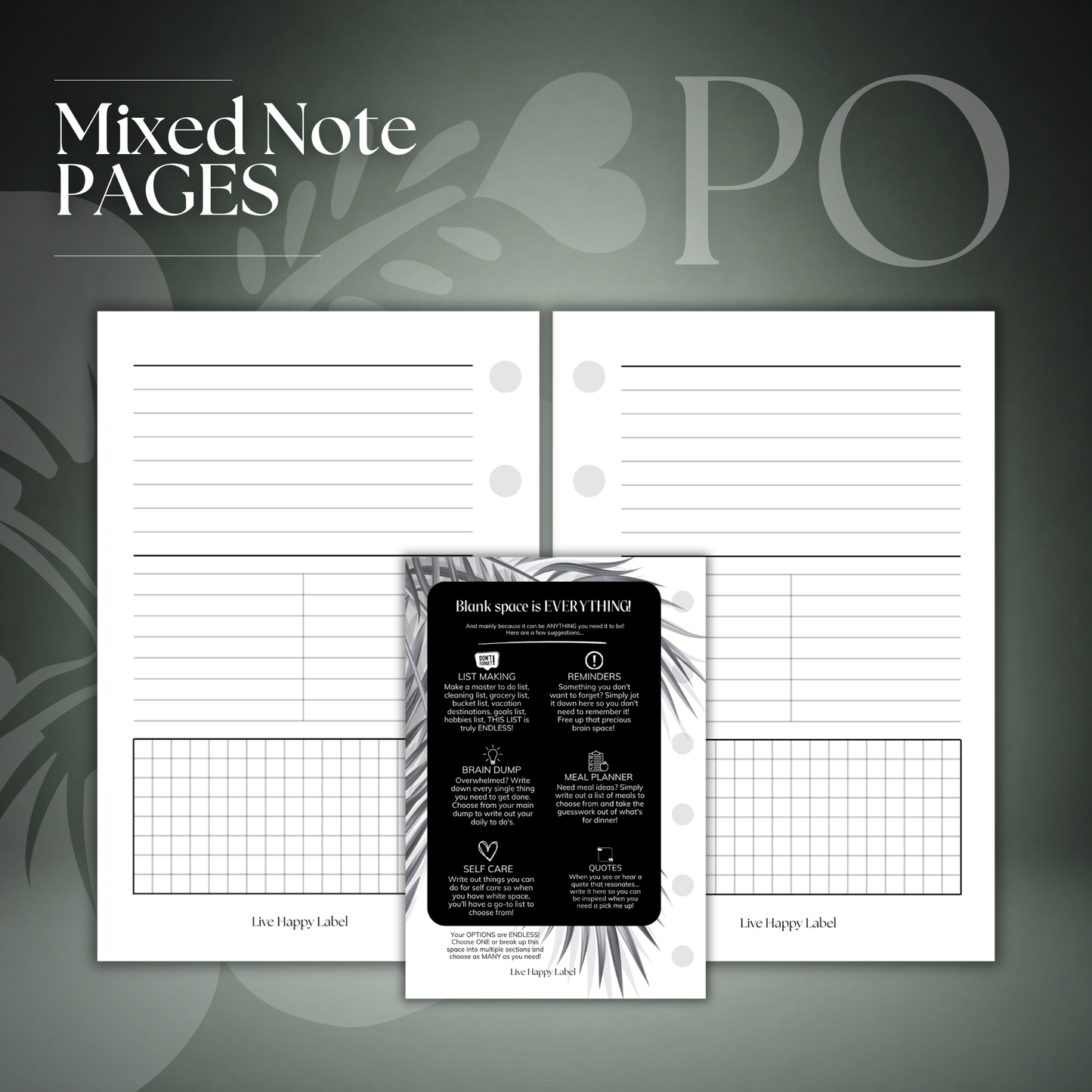 Mixed Note Pages | Pocket 6-Hole Ringbound