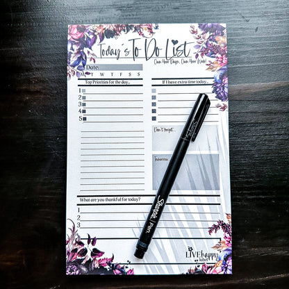 Daily To Do List Notepad | Dark-n-Moody Collection ~ 5.5" x 8.5"