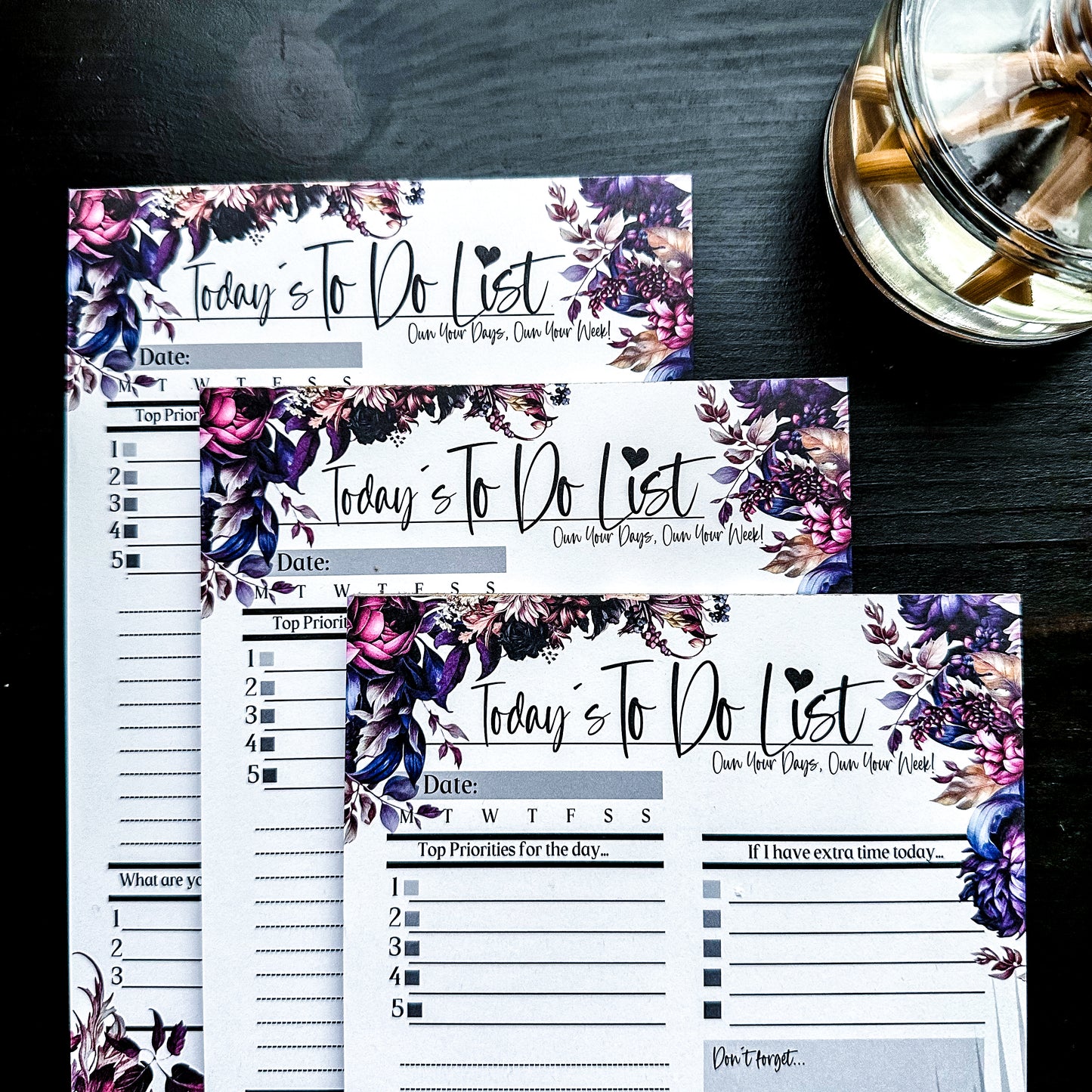 Daily To Do List Notepad | Dark-n-Moody Collection ~ 5.5" x 8.5"