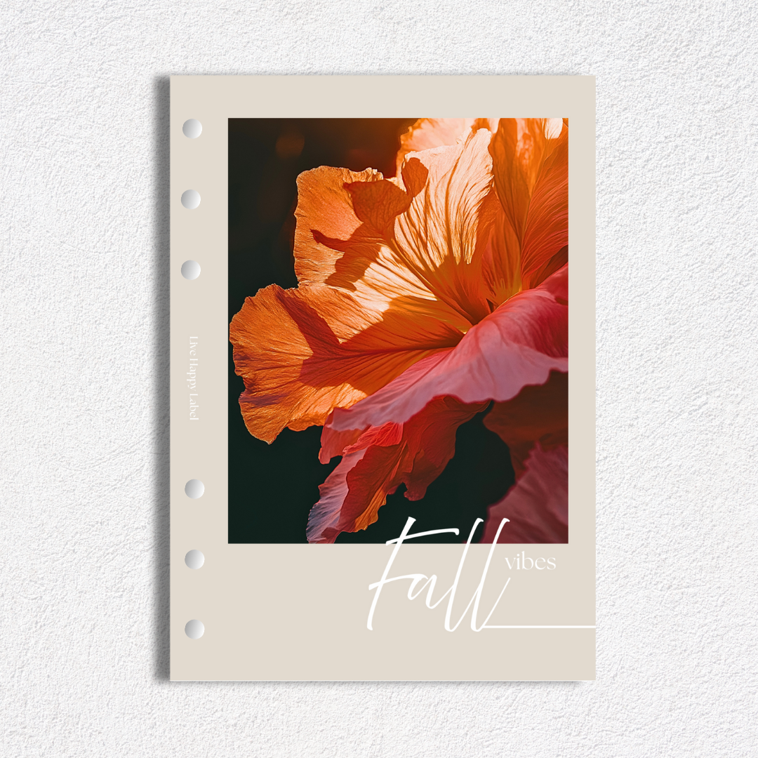 "Fall Vibes" Dashboard & Cover | A5, 6-Ring Punch