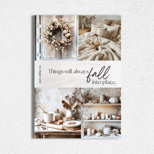 "Fall Into Place" Dashboard & Cover | A5, 6-Ring Punch