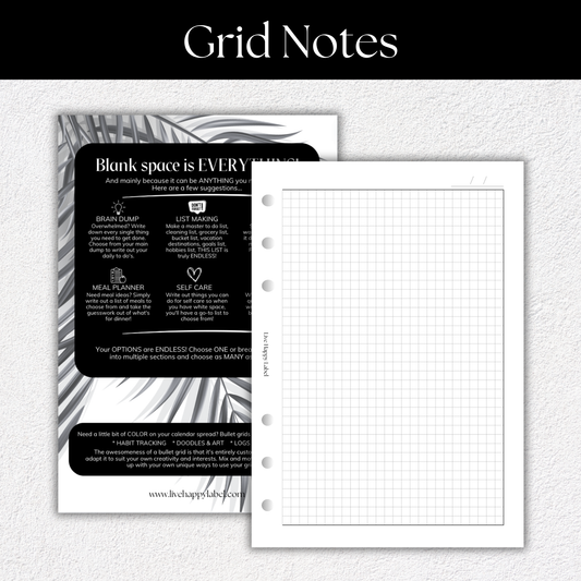 Grid Note Pages | A5, 6-ring Punch