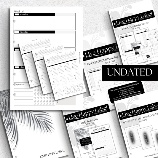Undated "Horizontal" FOUNDATIONS Planning Essentials Bundle | A5, 6-ring Punch