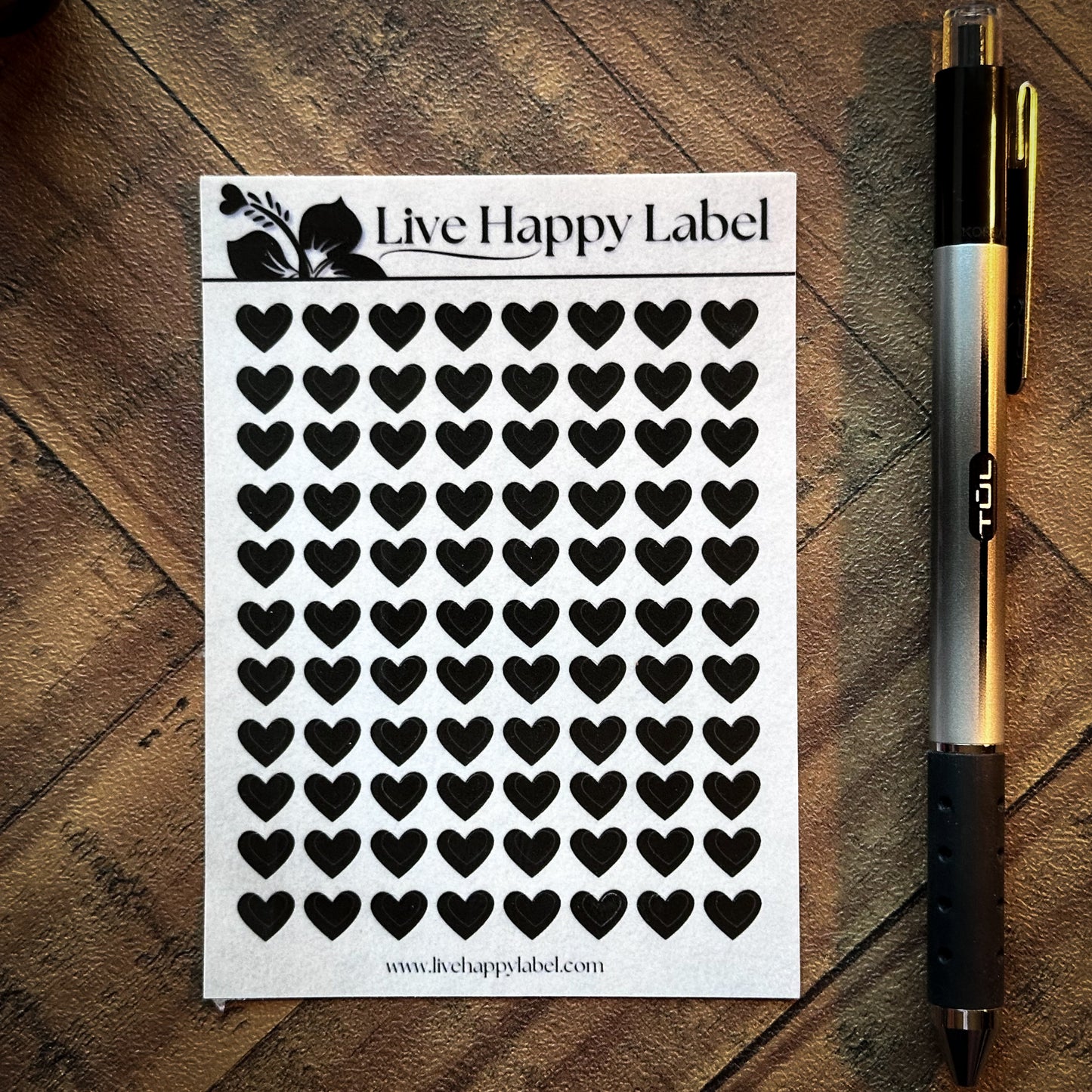 HEART ICON Planner Stickers | "Kaylee BLACK"