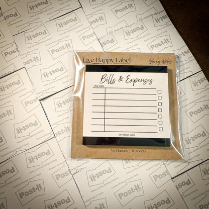 Bills & Expenses | Functional Sticky Notes | 3" x 3"