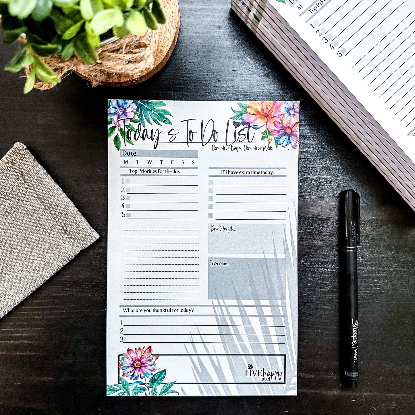 Daily To Do List Notepad | MilaMai Collection ~ 5.5" x 8.5"