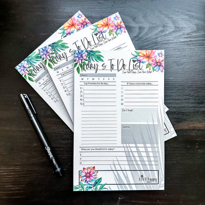 Daily To Do List Notepad | MilaMai Collection ~ 5.5" x 8.5"