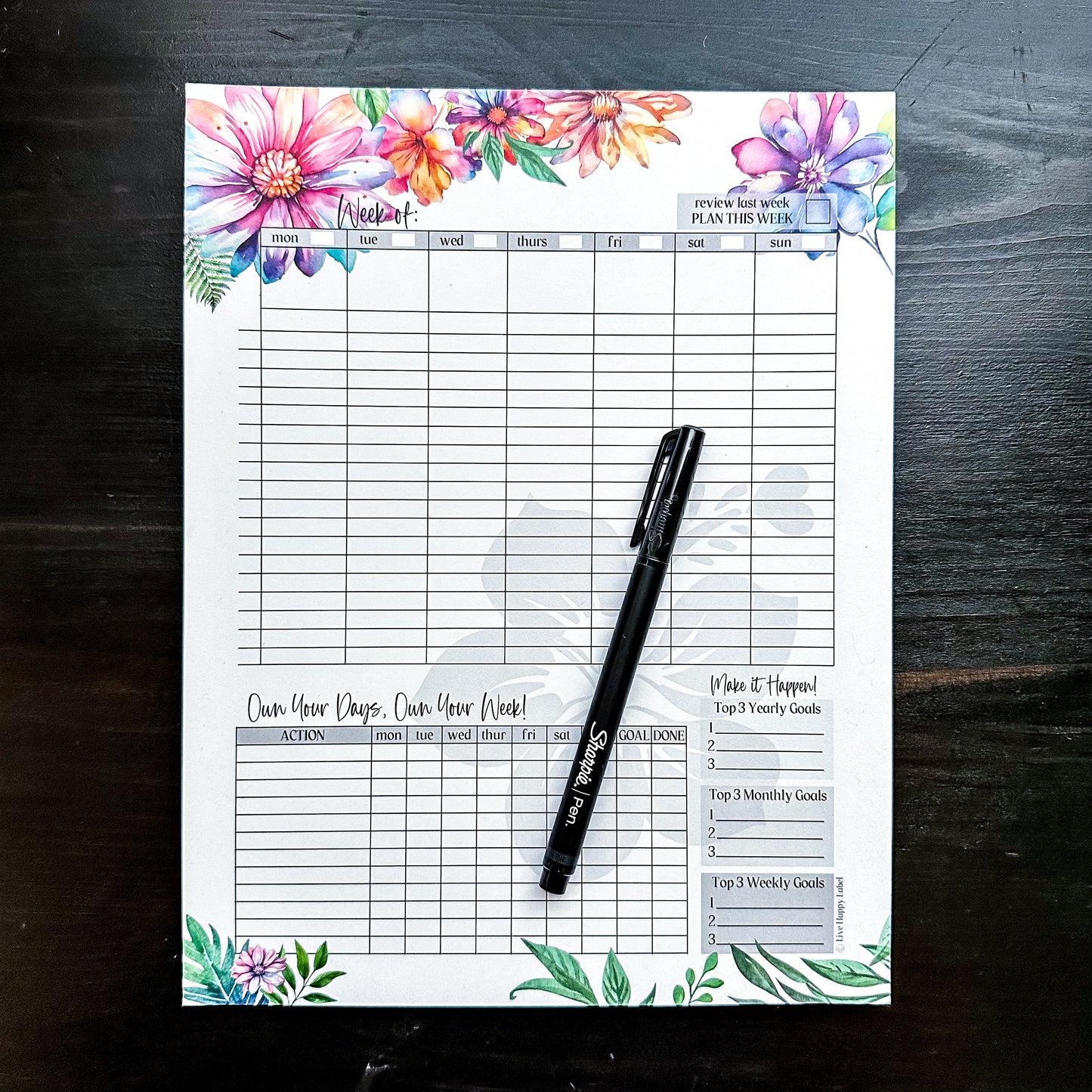 Weekly Planner Notepad | MilaMai Collection ~ 8.5" x 11"