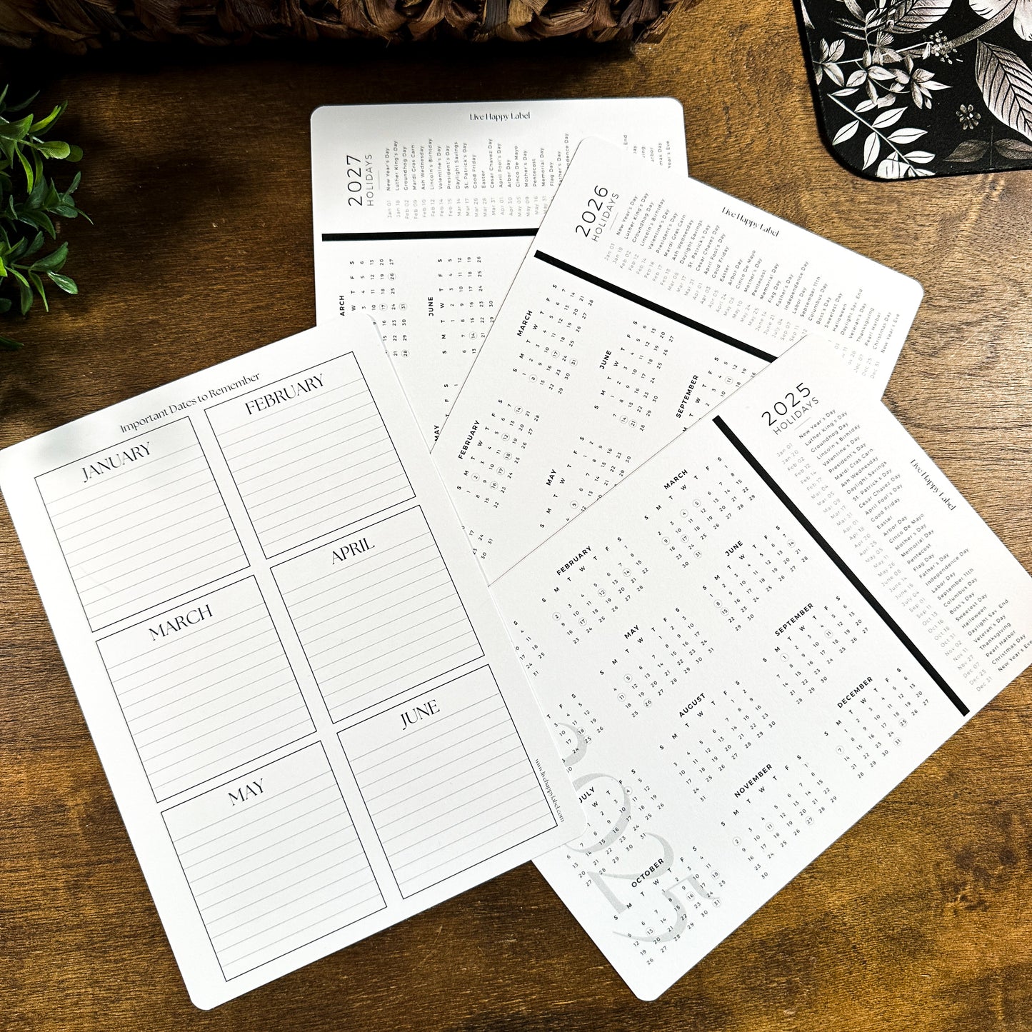 Monthly Calendar Booklets | A5