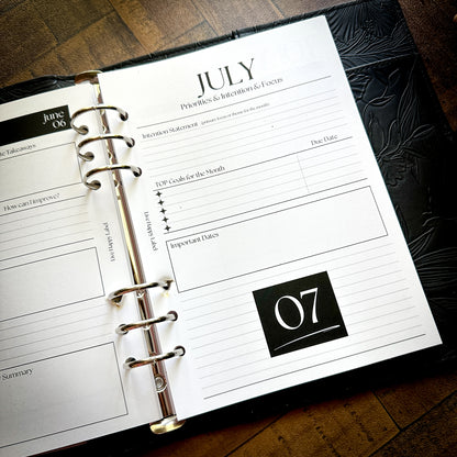 Undated Monthly Calendar Inserts | A5, 6-ring Punch