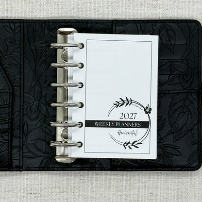 2027 "Horizontal" Layout Weekly Planner WO2P | Pocket 6-Hole Ringbound