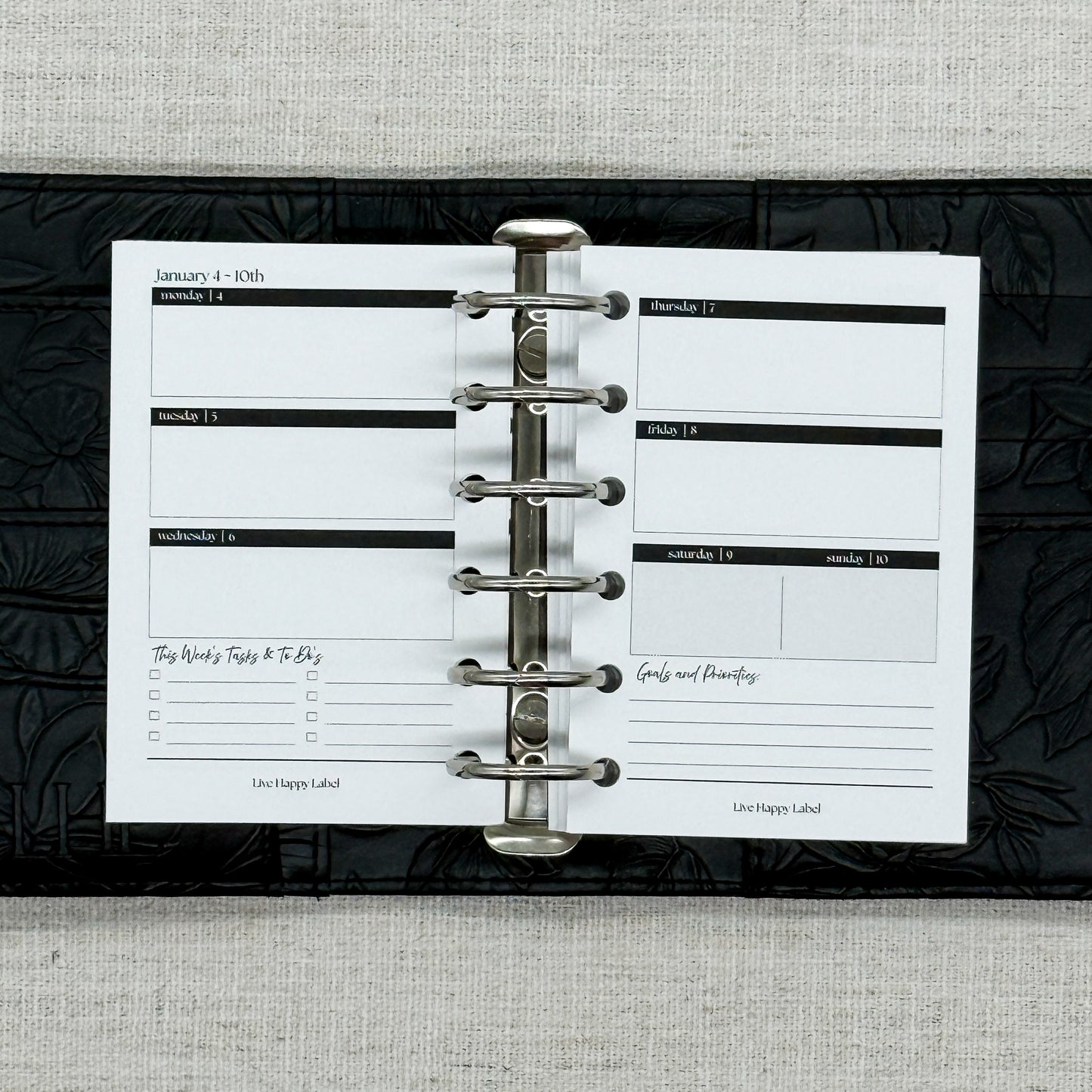 2027 "Horizontal" Layout Weekly Planner WO2P | Pocket 6-Hole Ringbound