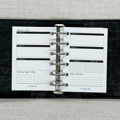 2027 "Horizontal" Layout Weekly Planner WO2P | Pocket 6-Hole Ringbound