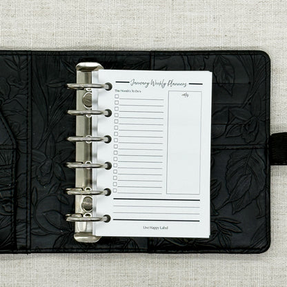 2027 "Horizontal" Layout Weekly Planner WO2P | Pocket 6-Hole Ringbound