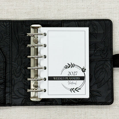 2027 "Vertical" Layout Weekly Planner WO2P | Pocket 6-Hole Ringbound