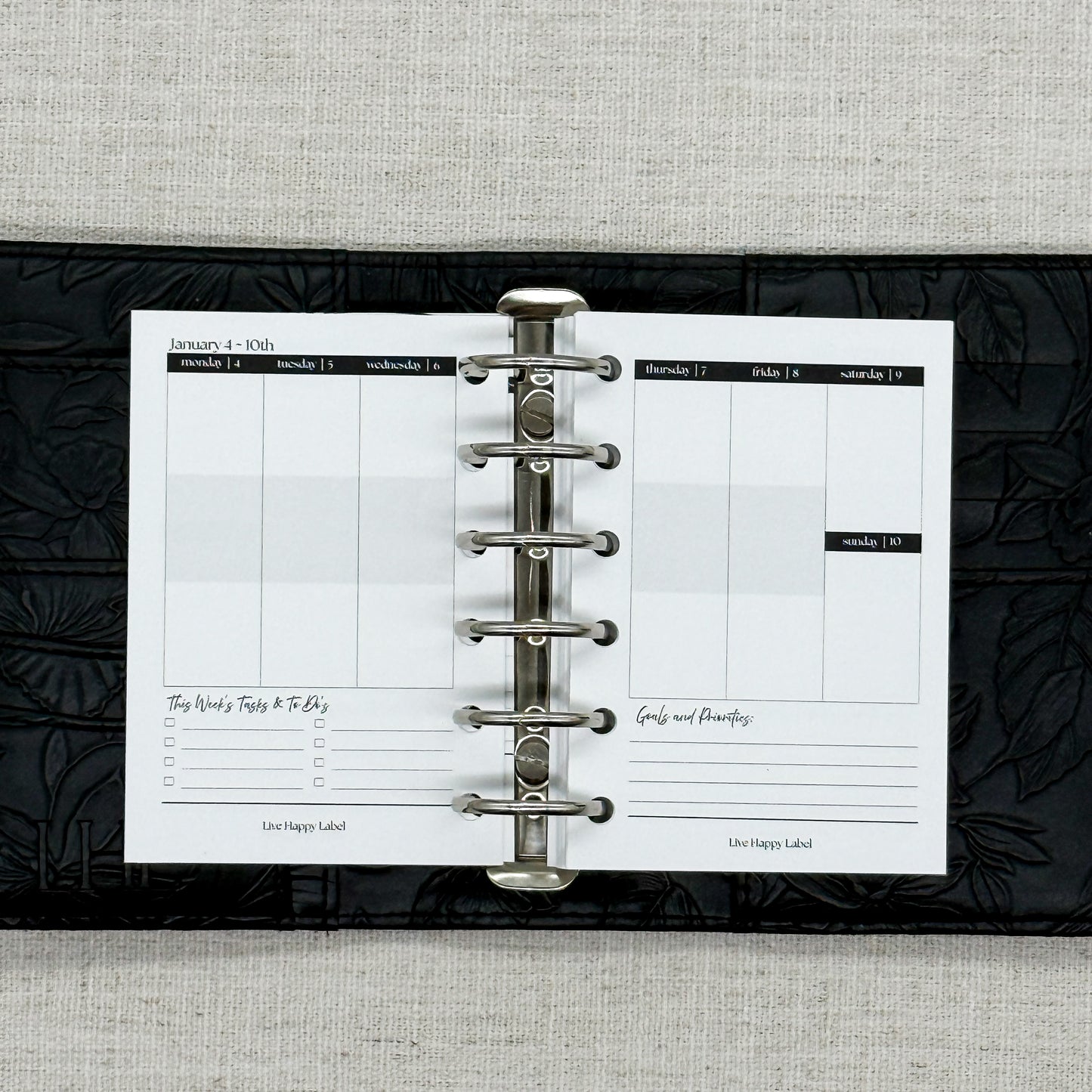 2027 "Vertical" Layout Weekly Planner WO2P | Pocket 6-Hole Ringbound