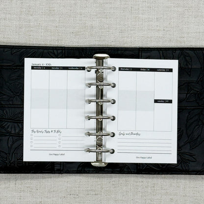 2027 "Vertical" Layout Weekly Planner WO2P | Pocket 6-Hole Ringbound
