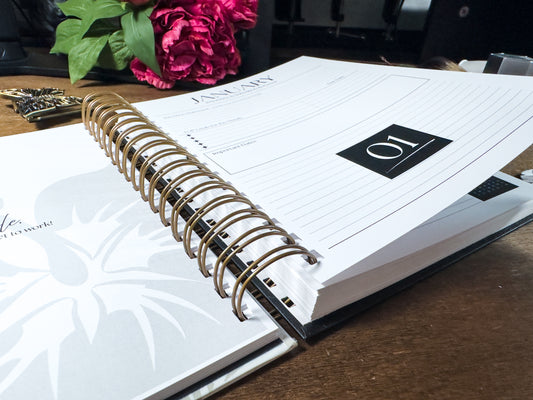 2026 Foundations Planner ~ Midnight Blooms | 7" x 9" Double Wire-O