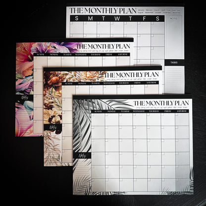 The Monthly Plan – Oversized Monthly Wall, Desk & Fridge Calendar | Midnight Blooms