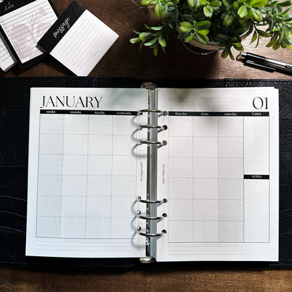 Undated "Time Block" FOUNDATIONS Essentials Bundle | A5, 6-ring Punch