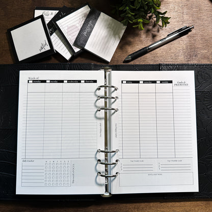 Undated "Time Block" FOUNDATIONS Essentials Bundle | A5, 6-ring Punch