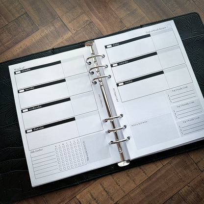 Weekly Planner Inserts ~ Horizontal Format | A5, 6-ring Punch