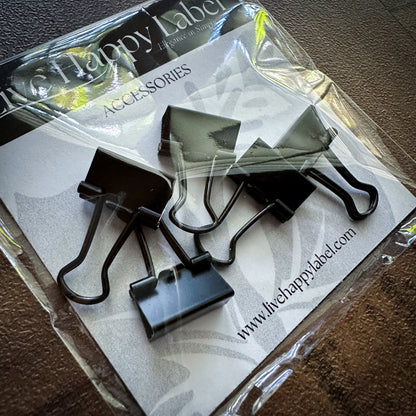 Mini Matte Black Binder Clips