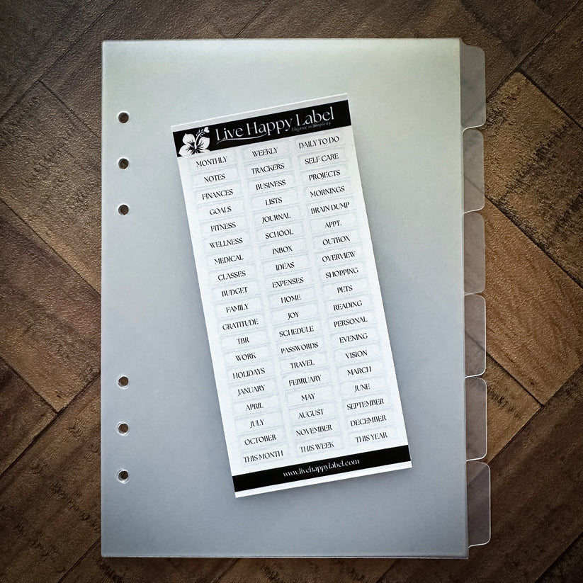 Side Tab Dividers with Label Sheet – LiveHappyLabel