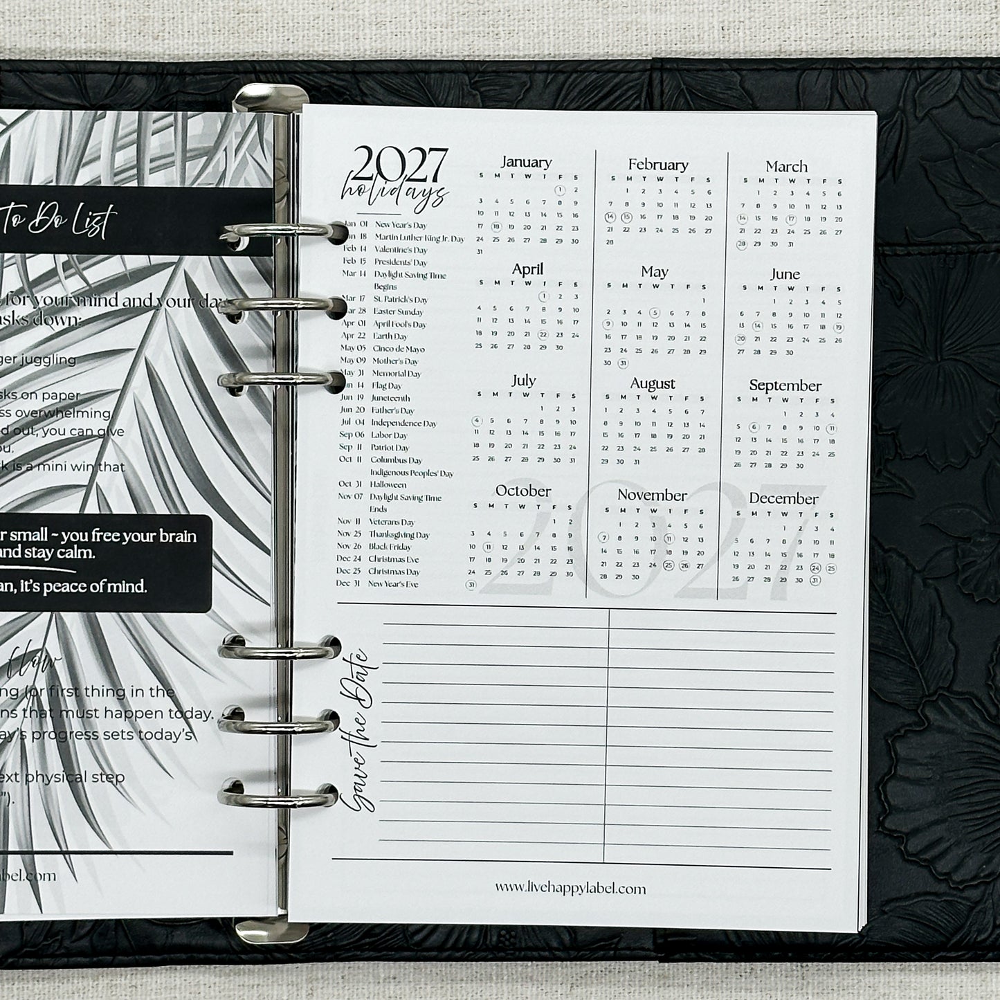 2027 Foundations Planner *Inserts Only* | A5 6-Hole Ringbound
