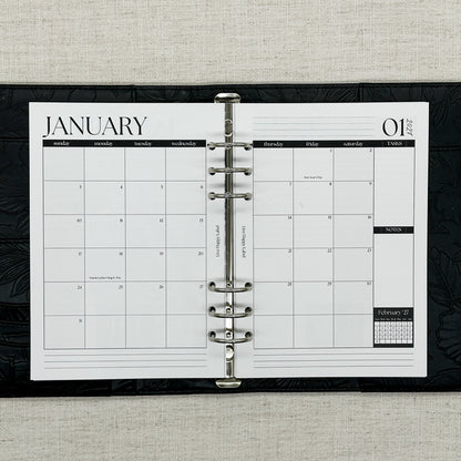 2027 Monthly Calendar  MO2P | A5 6-Hole Ringbound