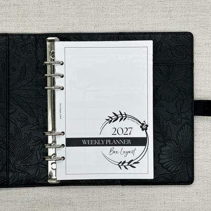 2027 "BOX" Layout Weekly Planner WO4P | A5 6-Hole Ringbound