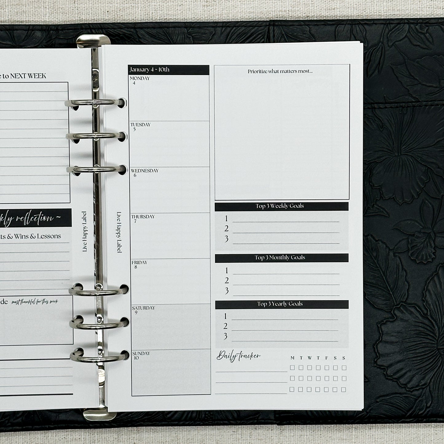 2027 "BOX" Layout Weekly Planner WO4P | A5 6-Hole Ringbound