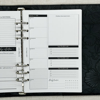 2027 "BOX" Layout Weekly Planner WO4P | A5 6-Hole Ringbound