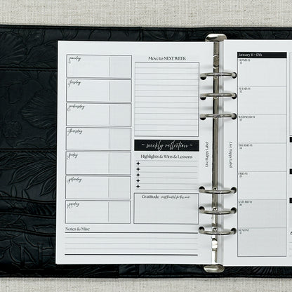 2027 "BOX" Layout Weekly Planner WO4P | A5 6-Hole Ringbound