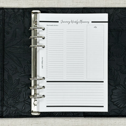 2027 "Time Blocking" Layout Weekly Planner WO2P | A5 6-Hole Ringbound