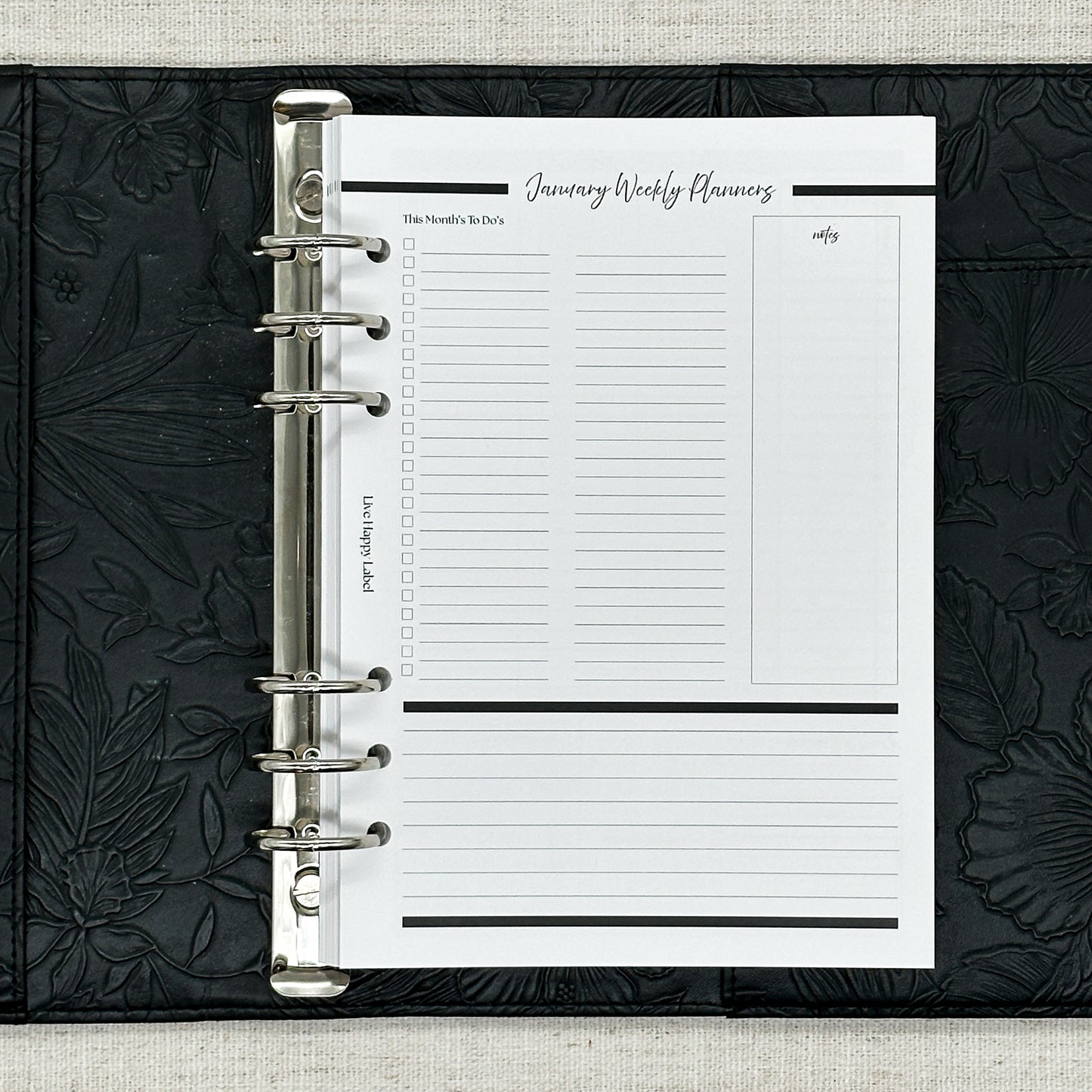 2027 "Horizontal" Layout Weekly Planner WO2P | A5 6-Hole Ringbound