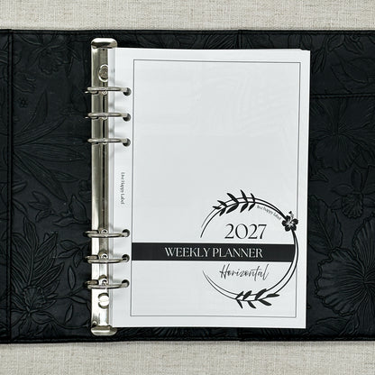 2027 "Horizontal" Layout Weekly Planner WO2P | A5 6-Hole Ringbound