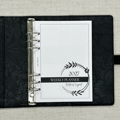 2027 "Vertical" Layout Weekly Planner WO2P | A5 6-Hole Ringbound