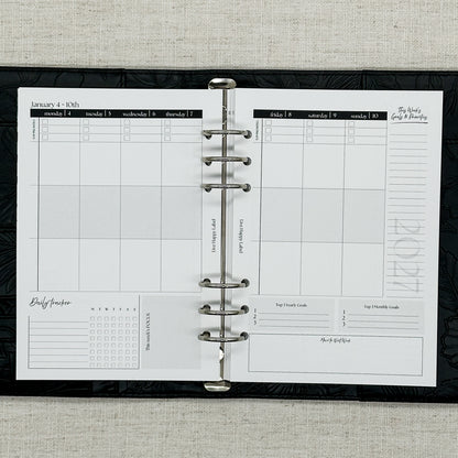 2027 "Vertical" Layout Weekly Planner WO2P | A5 6-Hole Ringbound