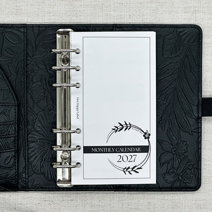 2027 Monthly Calendar  MO2P | Personal 6-Hole Ringbound