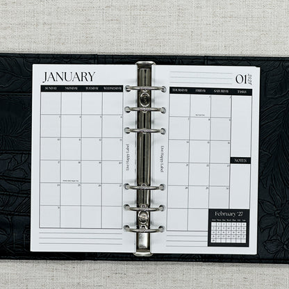 2027 Monthly Calendar  MO2P | Personal 6-Hole Ringbound