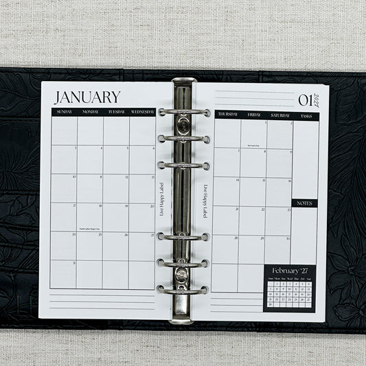2027 Monthly Calendar  MO2P | Personal 6-Hole Ringbound