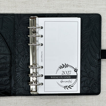 2027 "Horizontal" Layout Weekly Planner WO2P | Personal 6-Hole Ringbound