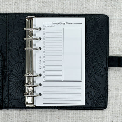 2027 "Vertical" Layout Weekly Planner WO2P | Personal 6-Hole Ringbound