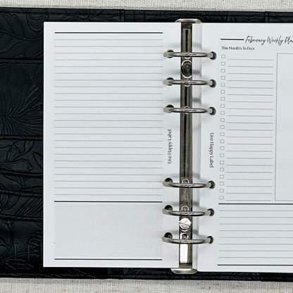 2027 "Vertical" Layout Weekly Planner WO2P | Personal 6-Hole Ringbound