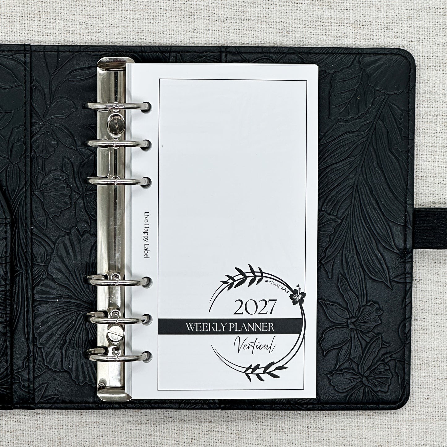 2027 "Vertical" Layout Weekly Planner WO2P | Personal 6-Hole Ringbound